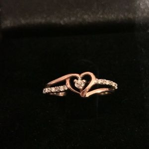Rose Gold Heart Diamond Ring
